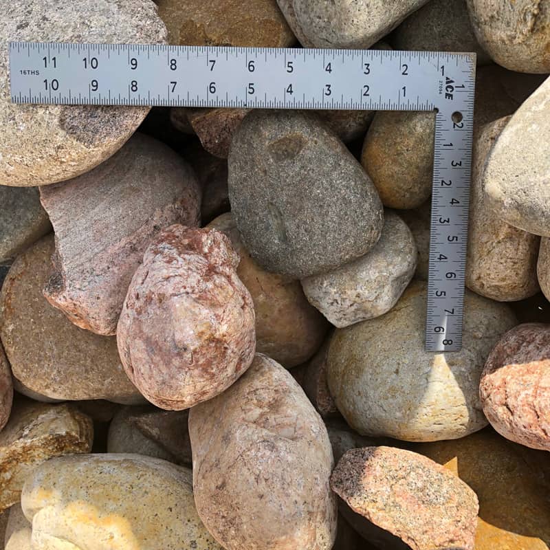 White and Brown River Rock - Southern Landscaping Materials