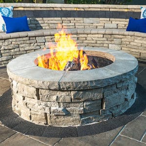 Unilock Sunset Fire Pit Kit - ROUND - Pine Landscape | Accomplished ...